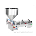 Semi automatic heated hopper tomato paste honey filling machine with mixer for hot sale